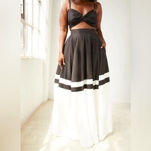 Rebdolls Black and White Skirt Set